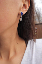 Load image into Gallery viewer, Lapis & Opal Studs